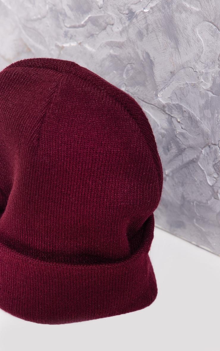Burgundy Basic Beanie Product Image
