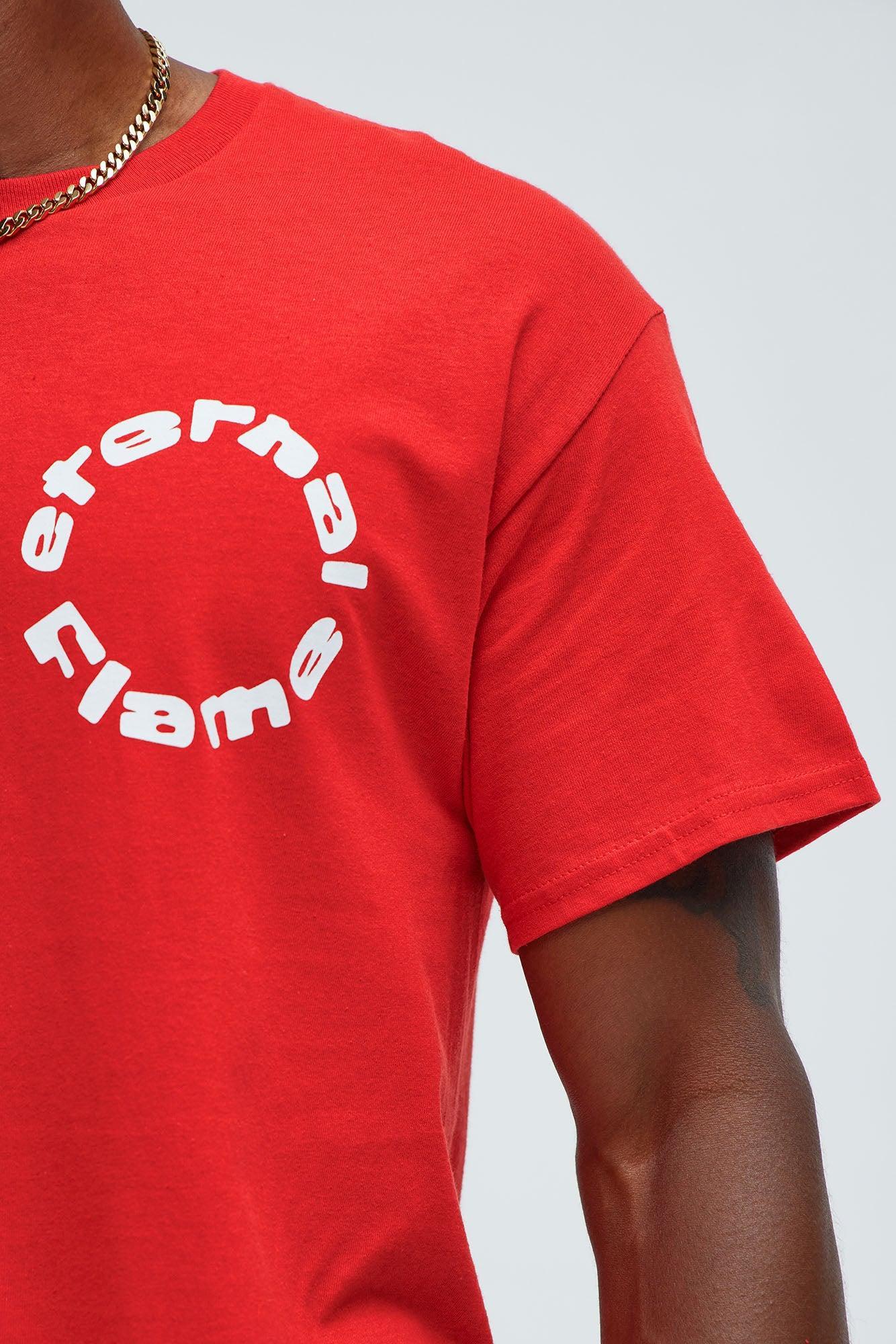 Eternal Flame Circle Short Sleeve Tee - Red Product Image