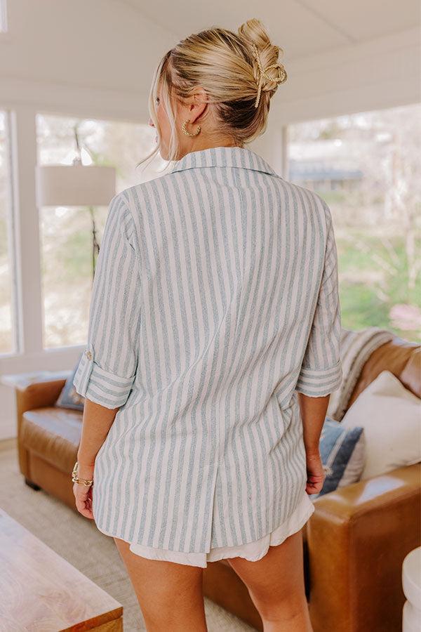 Sail Away Linen-Blend Stripe Blazer Product Image