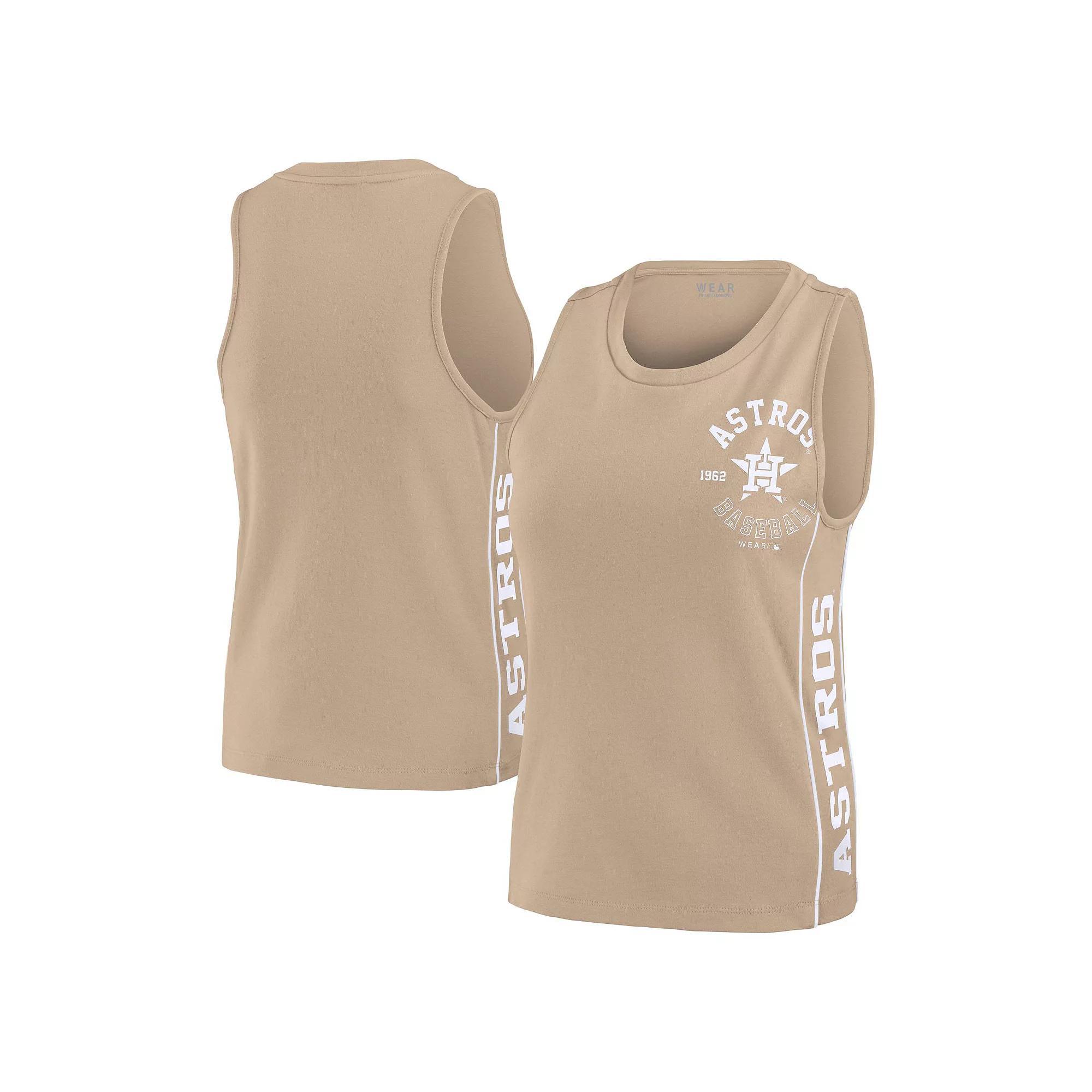 Women's WEAR by Erin Andrews Tan Houston Astros Tonal Tank Top, Size: XS, Team Product Image