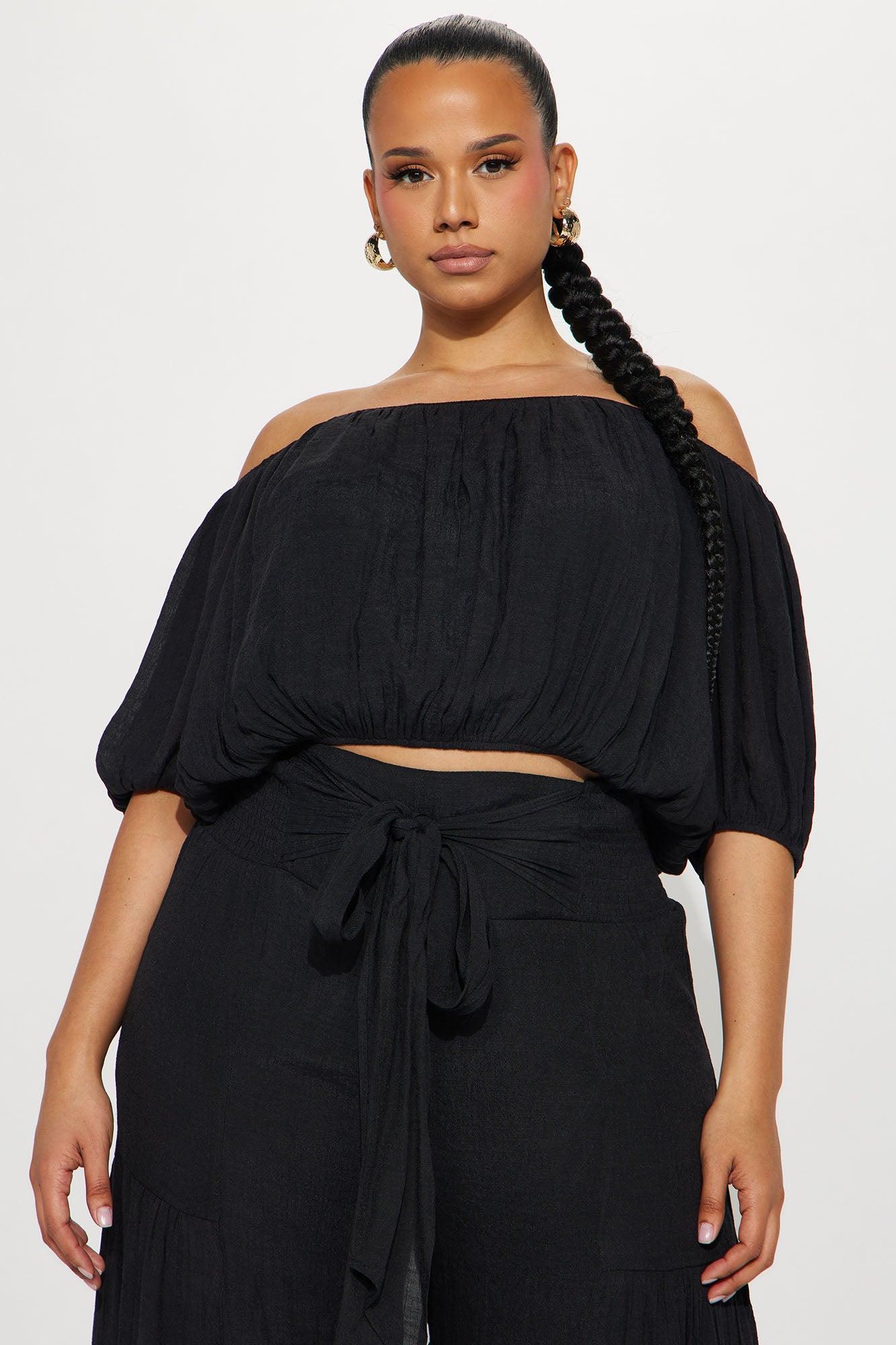 Take Me On A Vacay Pant Set - Black Product Image