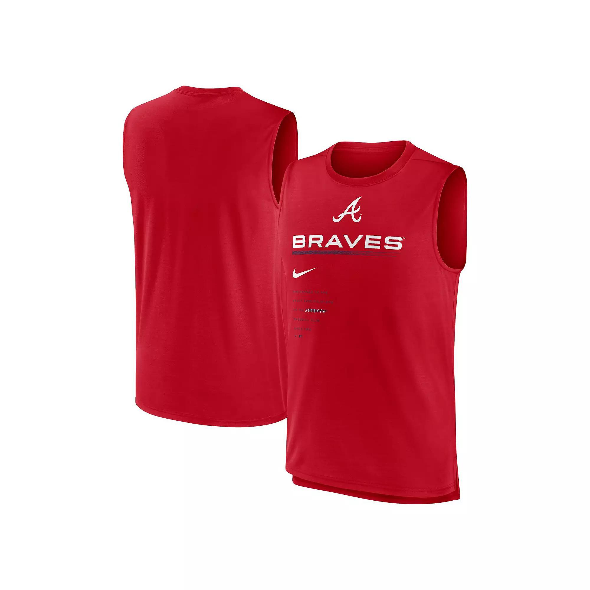 Men's Nike Red Atlanta Braves Exceed Performance Tank Top,  Product Image