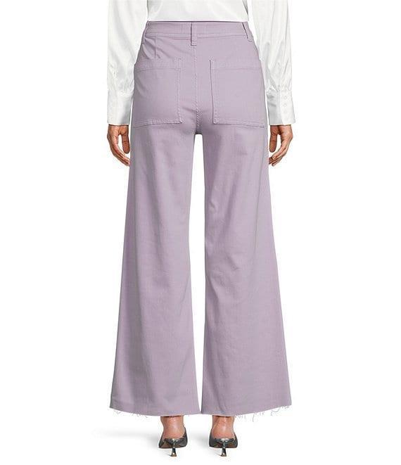 Antonio Melani Alexandra Twill High Rise Wide Leg Raw Hem Cropped Chino Pants Product Image