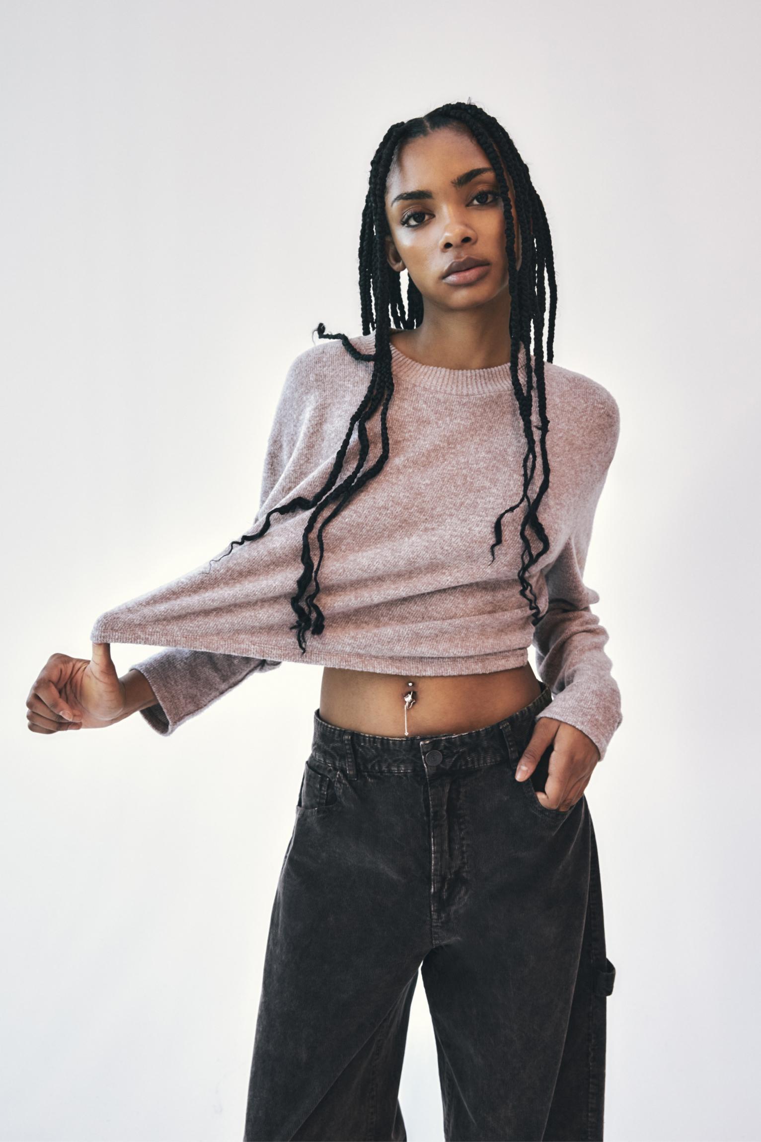 Soft touch cropped sweater Product Image