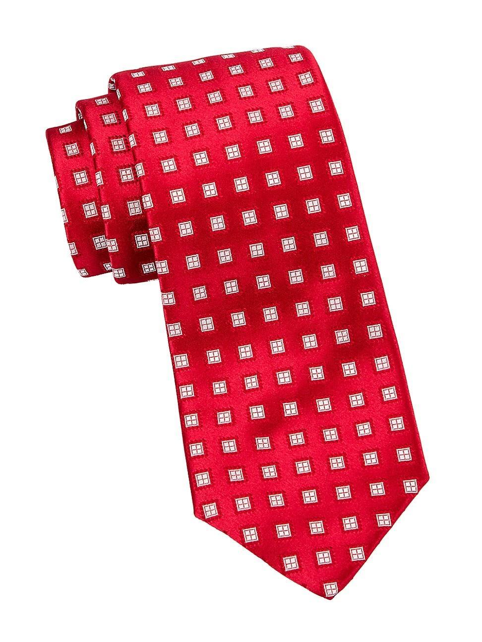 Mens Diamond Woven Silk Tie Product Image