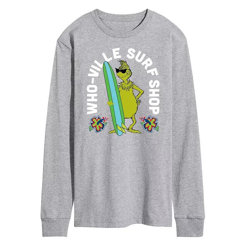 Men's Dr. Seuss The Grinch Whoville Surf Shop Long Sleeve Graphic Tee,  Product Image