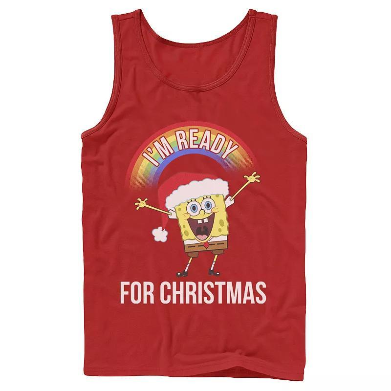 Mens Spongebob Im Ready For Christmas Rainbow Tank Top Product Image