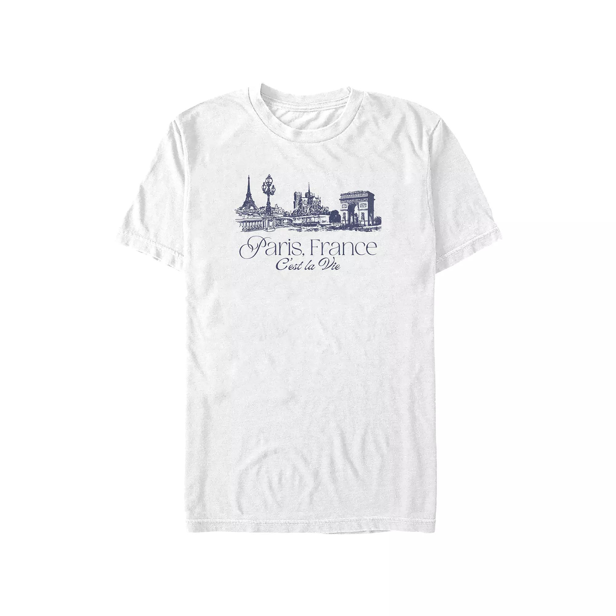 Big & Tall Paris, France C'est La Vie Graphic Tee, Men's, Size: XL Tall, White Product Image