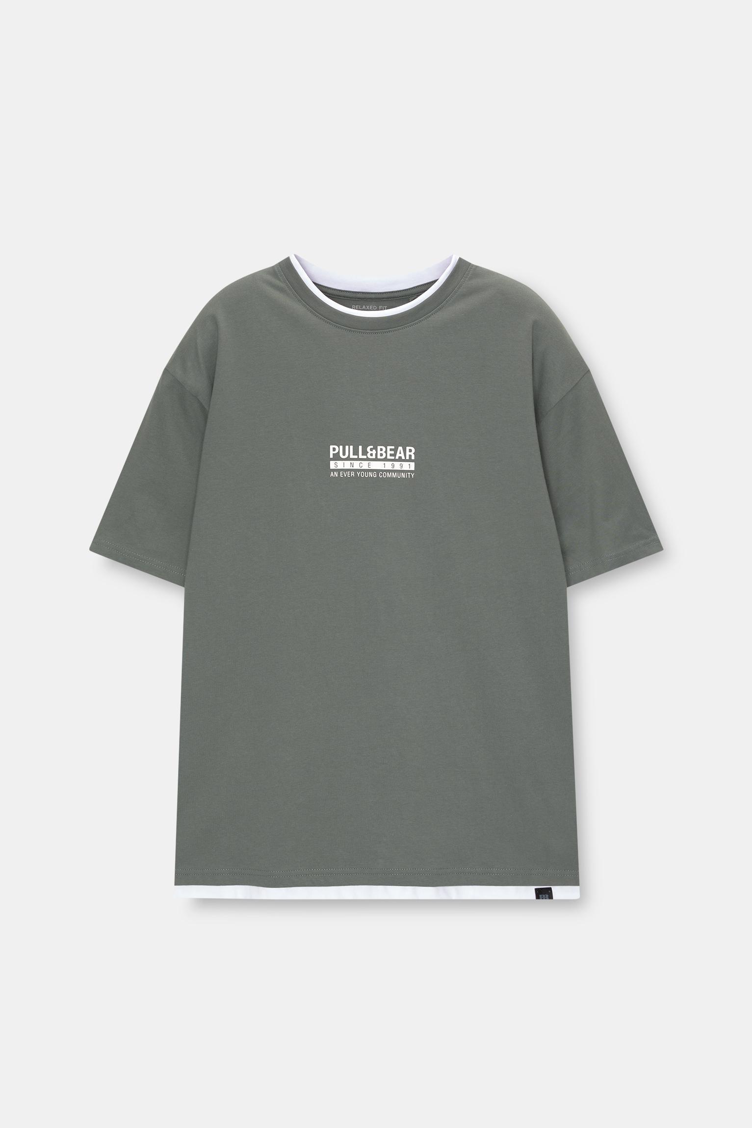 Double-layer short sleeve logo T-shirt Product Image