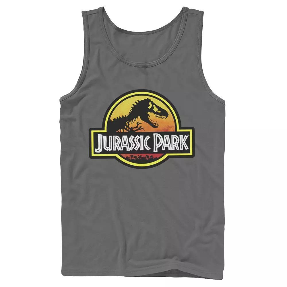 Men's Jurassic Park Sunset Circle Logo Outlined Graphic Tank Top,  Product Image