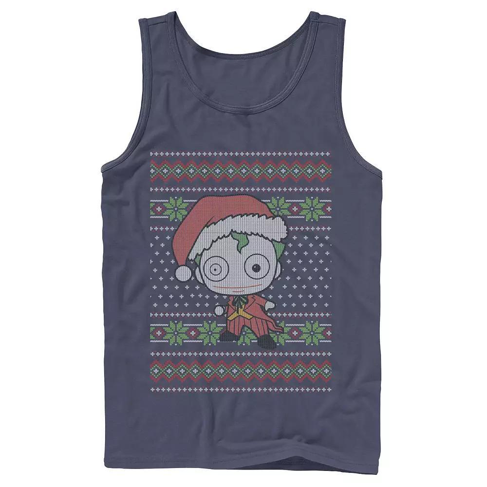 Men's DC Comics Chibi Joker Christmas Sweater Style Tank Top,  Product Image