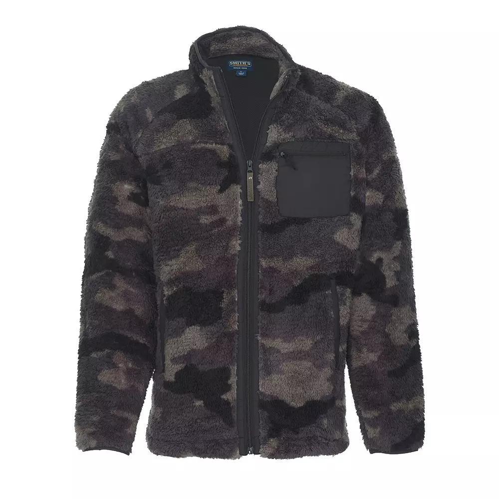 Men's Smith's Workwear Camo Butter-Sherpa Mesh-Lined Zip Jacket, Size: XL, Black Camo Product Image
