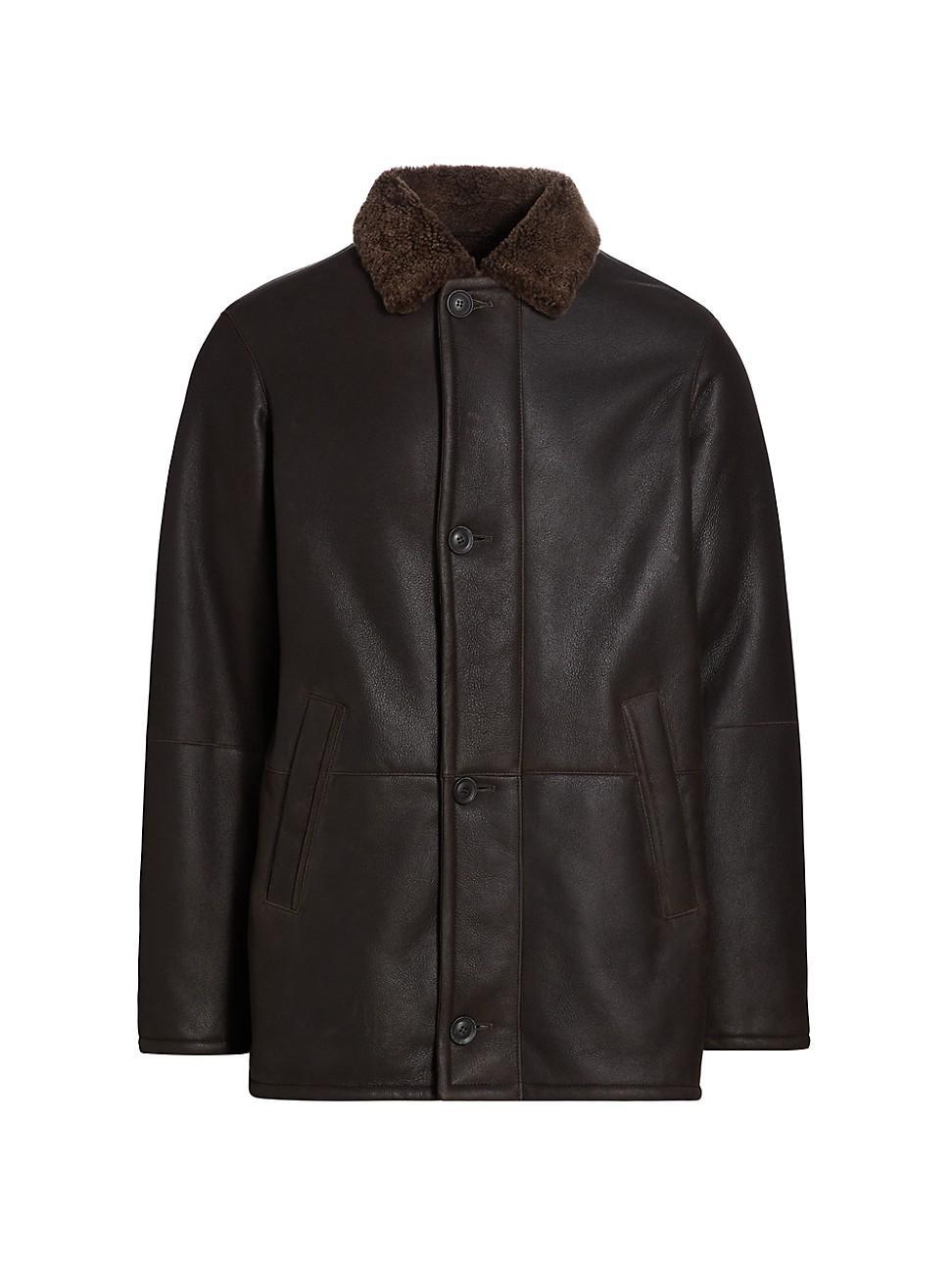 Mens COLLECTION Shearling Car Coat Product Image