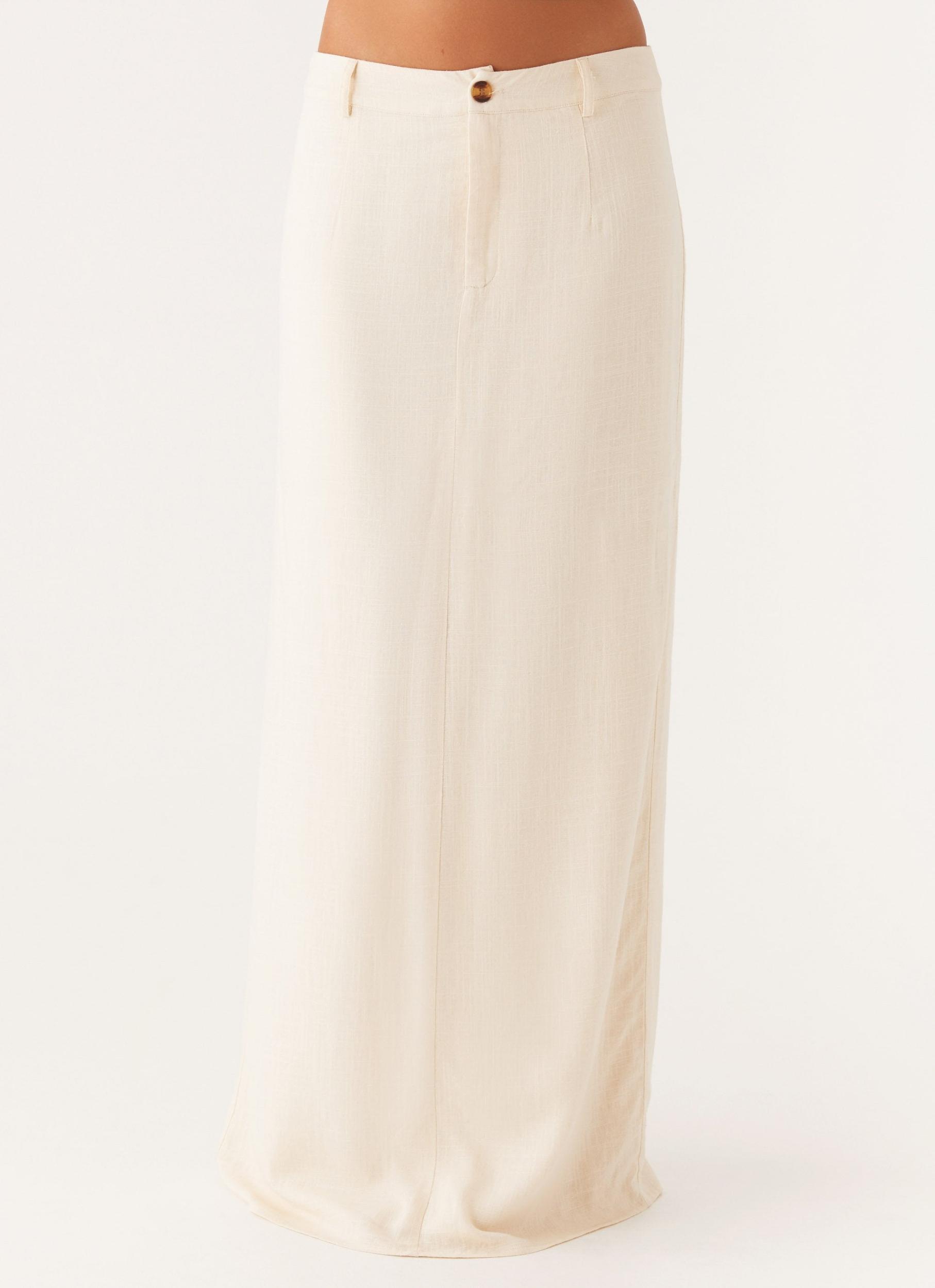 Celeste Linen Maxi Skirt - Ivory Product Image