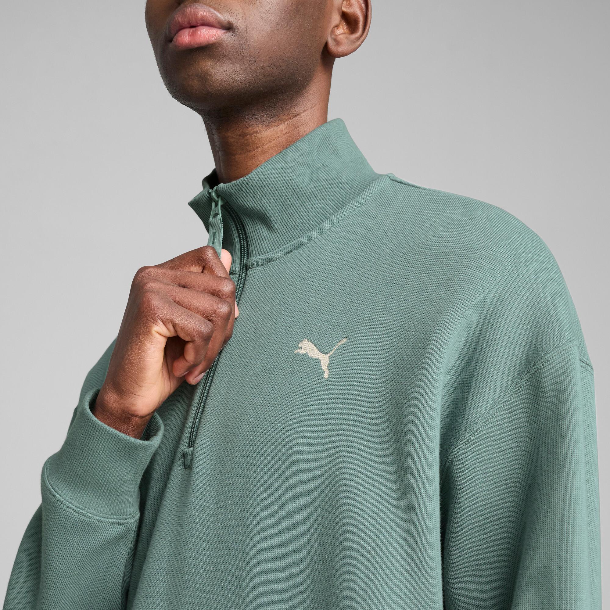 WARDROBE ESSENTIALS Men's Relaxed Half-Zip Crew Product Image