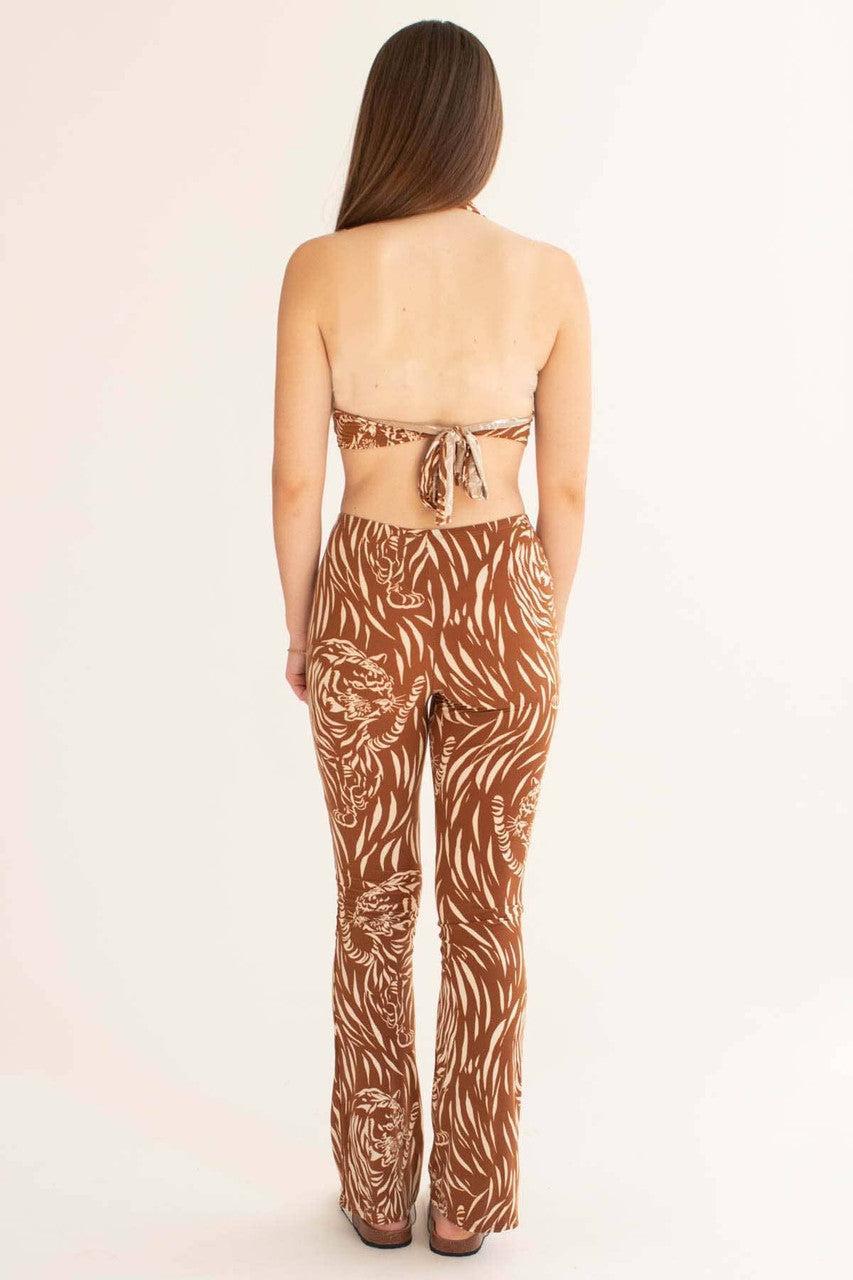 Caramel Tiger Print Halter Top Product Image