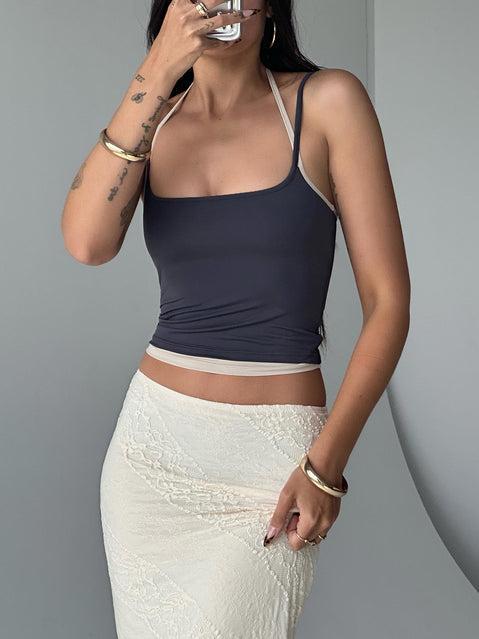 Premier Layered Tank Top Slate Product Image