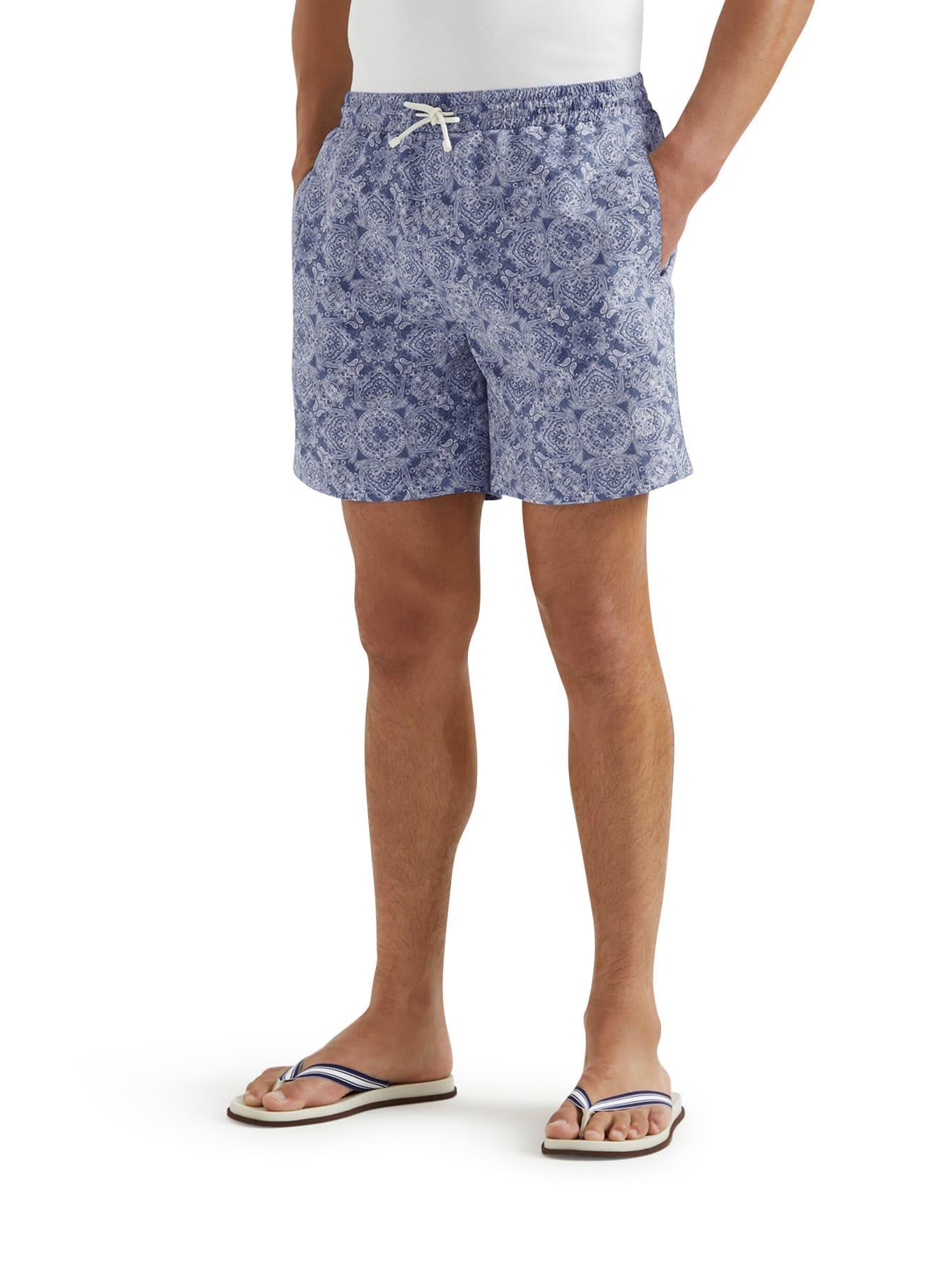 BRUNELLO CUCINELLI Patterned Swimsuit In Blue Product Image