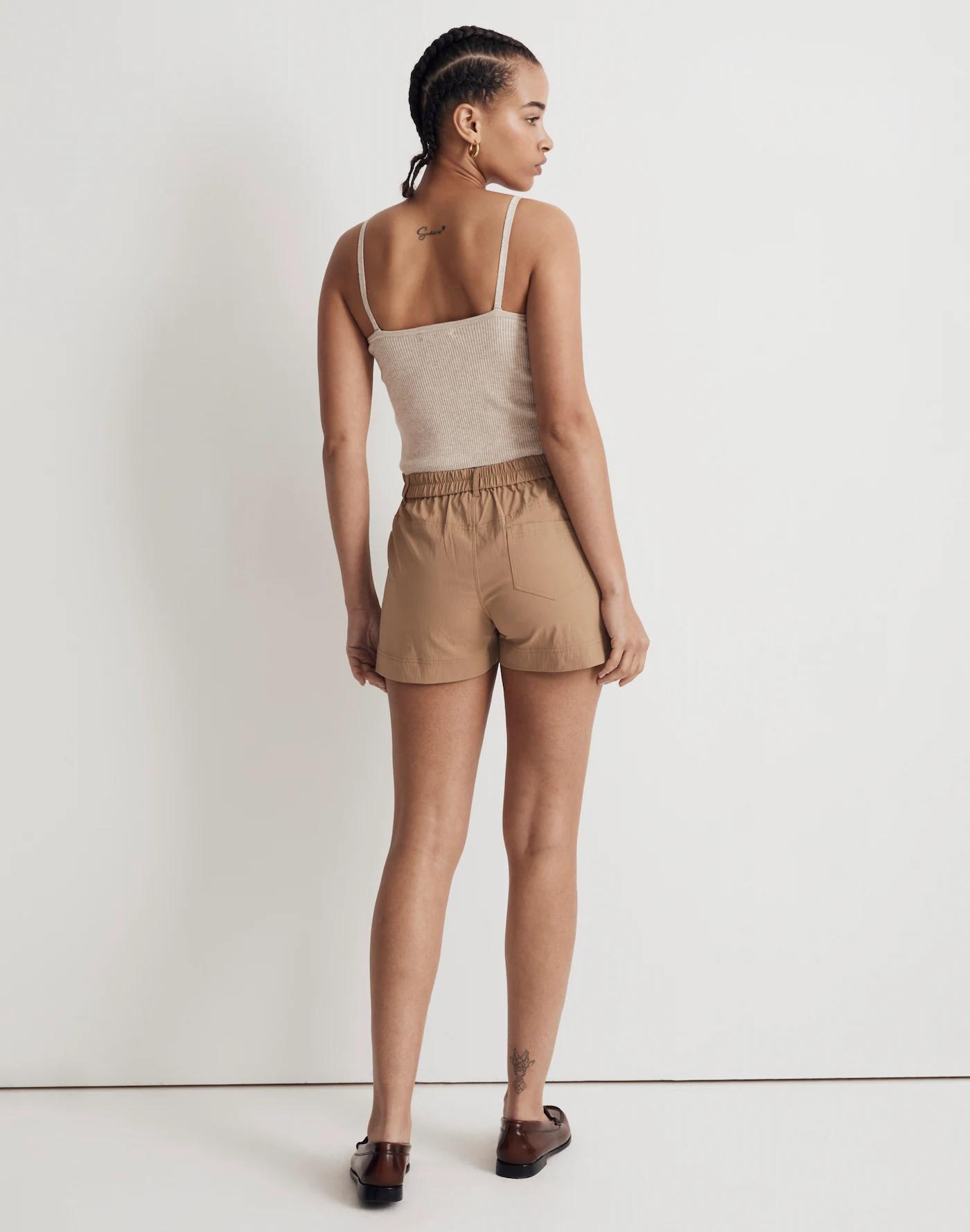 Zip-Front Tapered Shorts Product Image