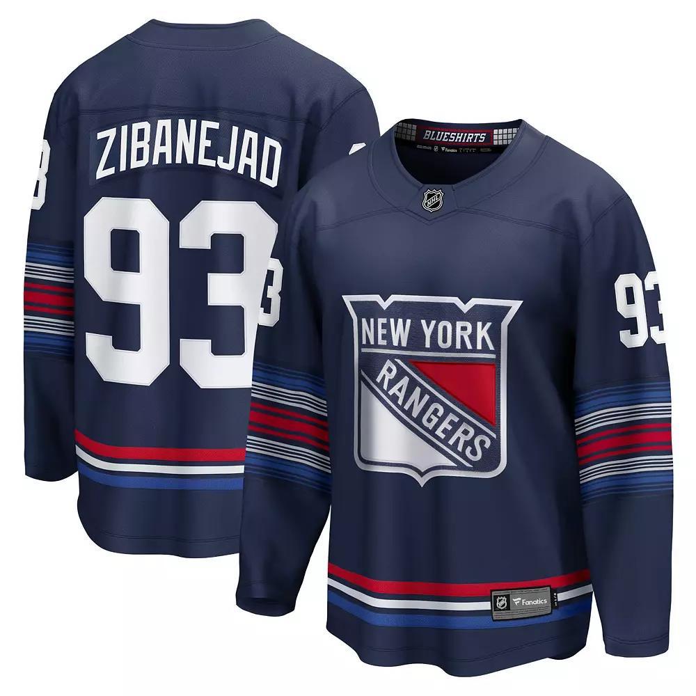 Men's Fanatics Branded Mika Zibanejad Navy New York Rangers Alternate Premier Breakaway Player Jersey, Size: XL, Ran Blue Product Image