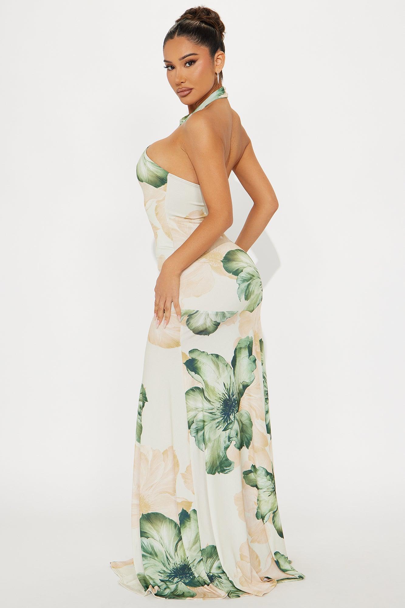 Serenity Floral Maxi Dress - Green/combo Product Image