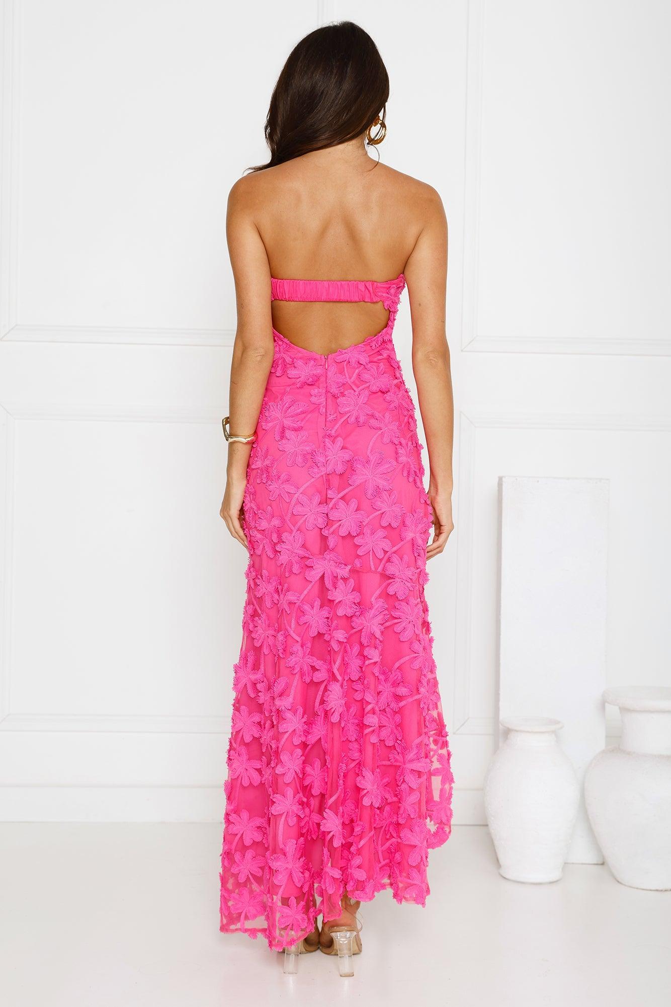 Urban Petal Strapless Maxi Dress Pink Product Image