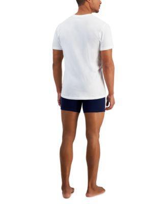 Mens Crewneck Undershirts Classic Fit Boxer Briefs In White Product Image