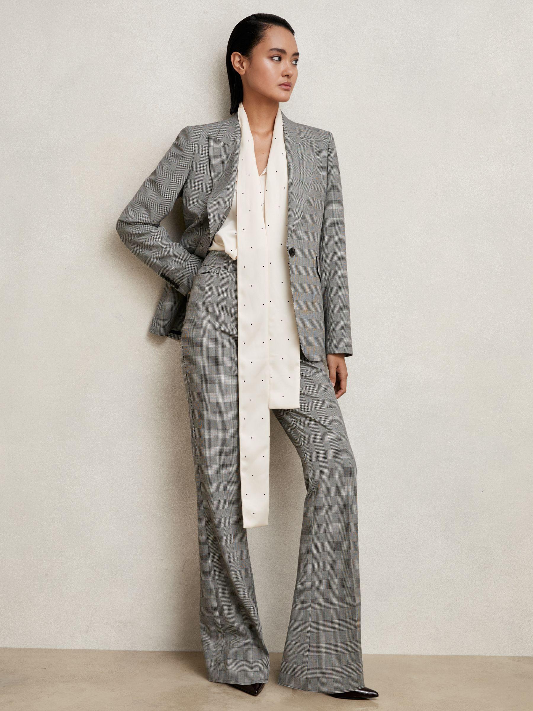 Petite Crepe Wide-Leg Tailored Trousers in White Product Image