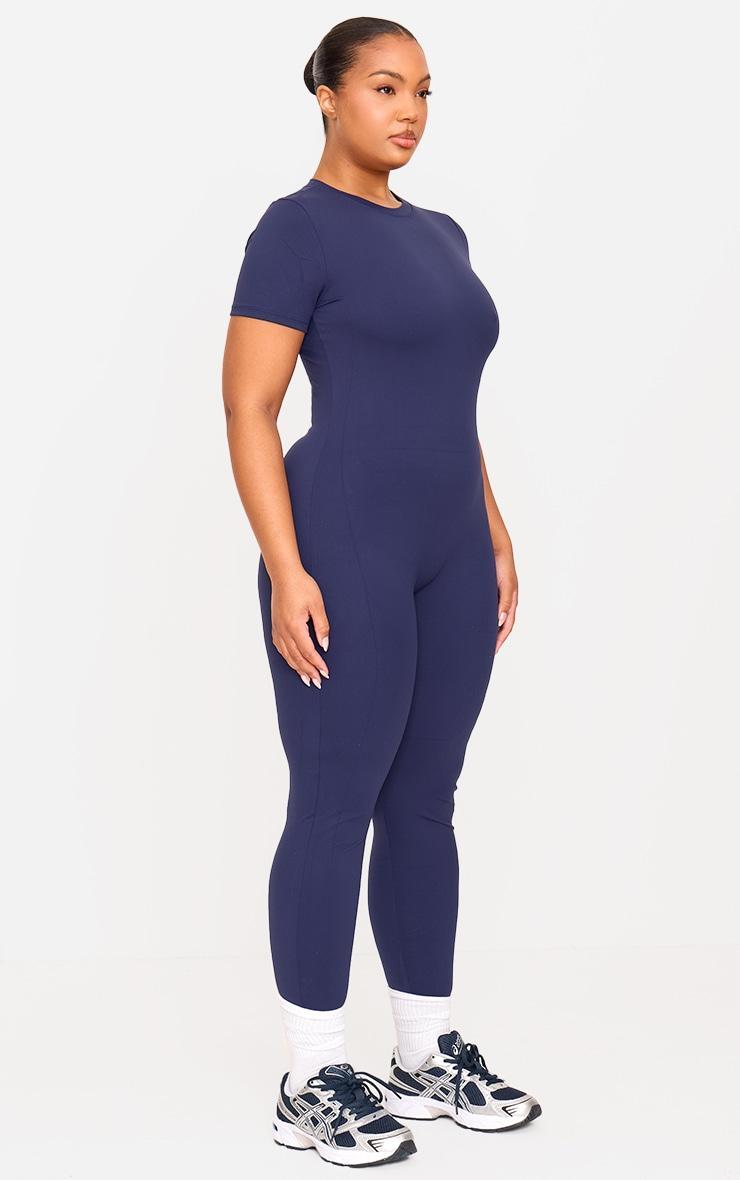 Navy Sculpt Short Sleeved Unitard Product Image