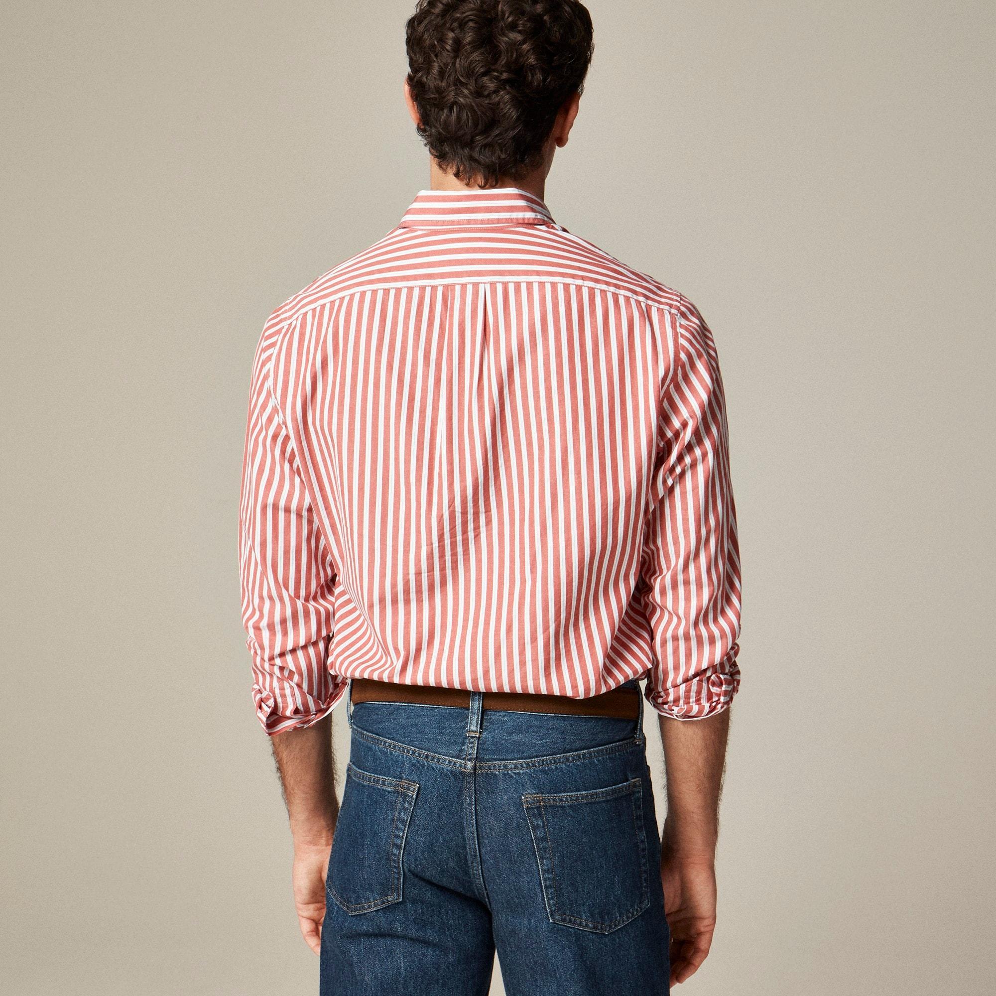 Secret Wash cotton poplin shirt in stripe Product Image