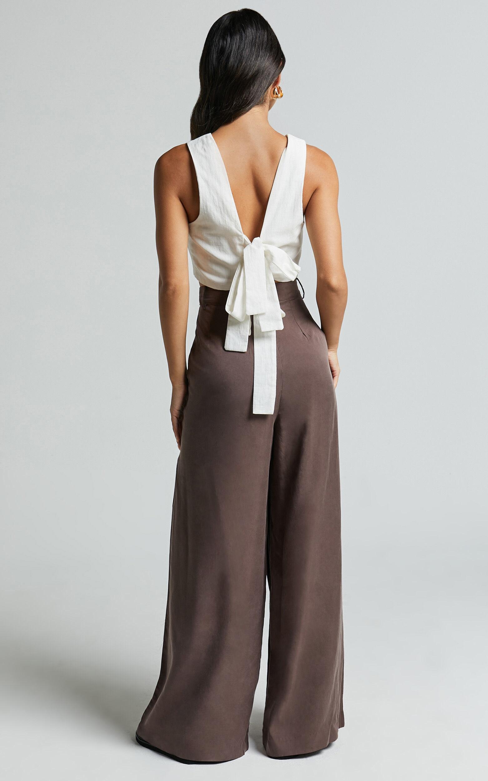 Clarke Pants - High Waist Wide Leg Pants in Slate Product Image