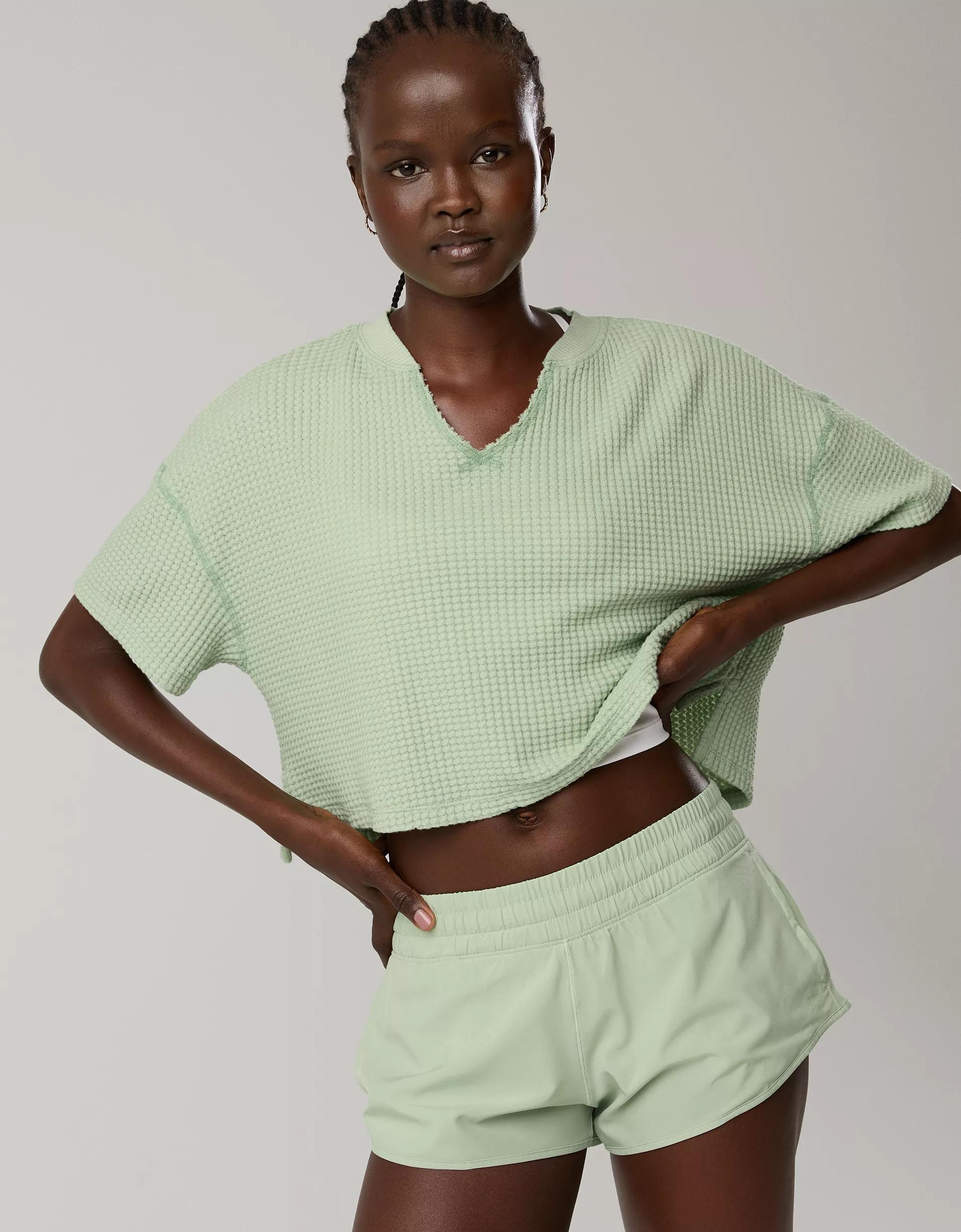 OFFLINE By Aerie Wow! Waffle Notch Neck T-Shirt Product Image