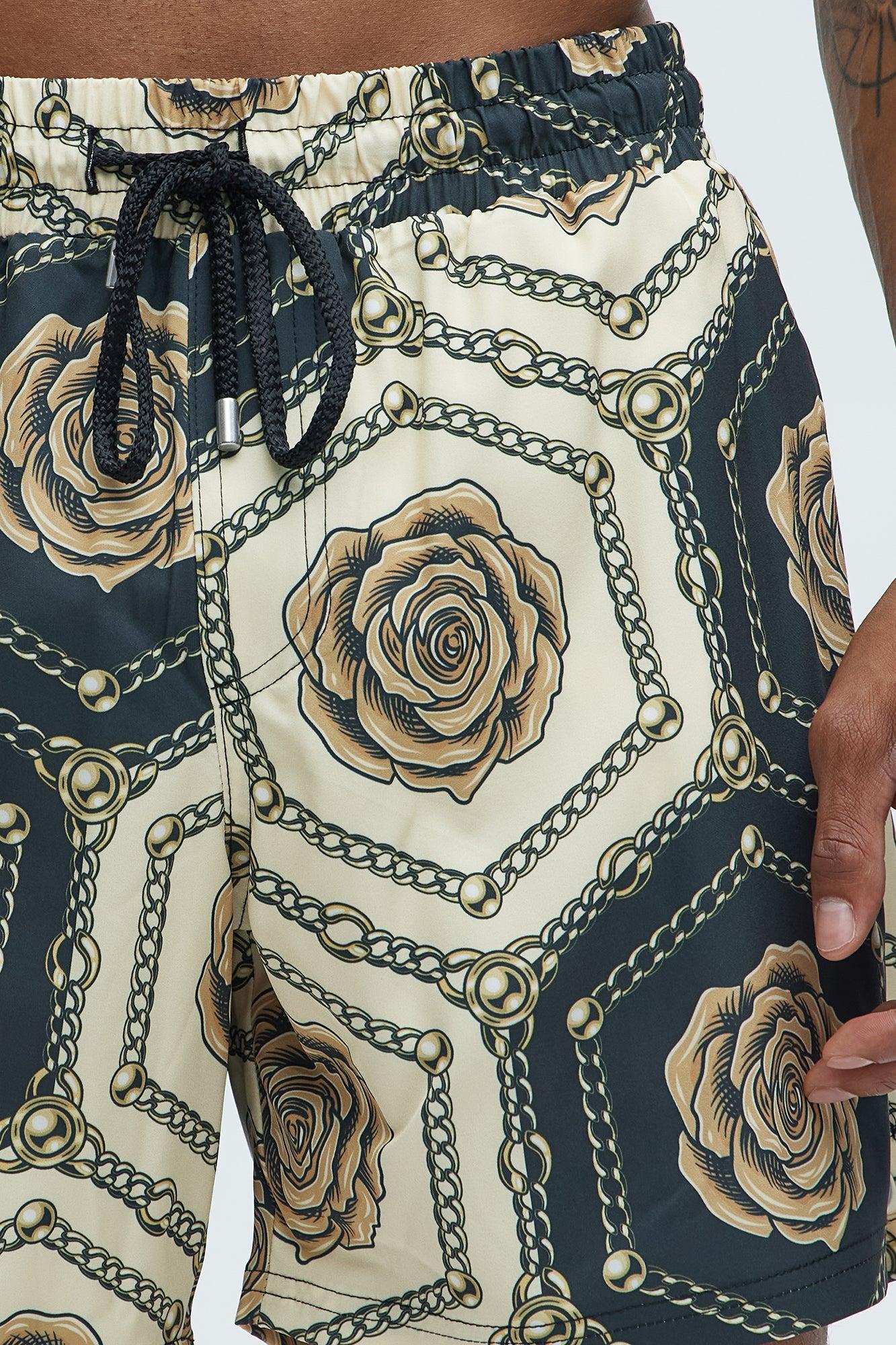 Rose Link Swim Mid Trunk - Cream/combo Product Image