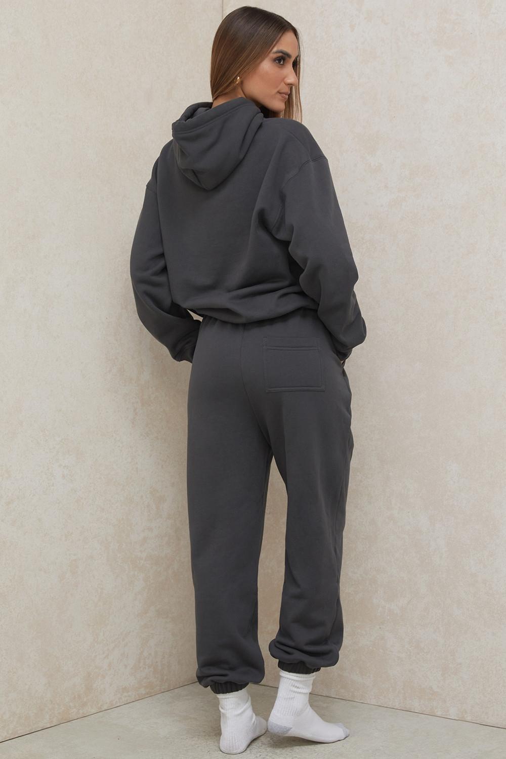 Halo  charcoal cotton fleece-back oversized hoodie Product Image
