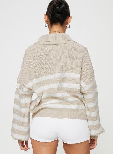 Williamson Stripe Sweater Beige Product Image