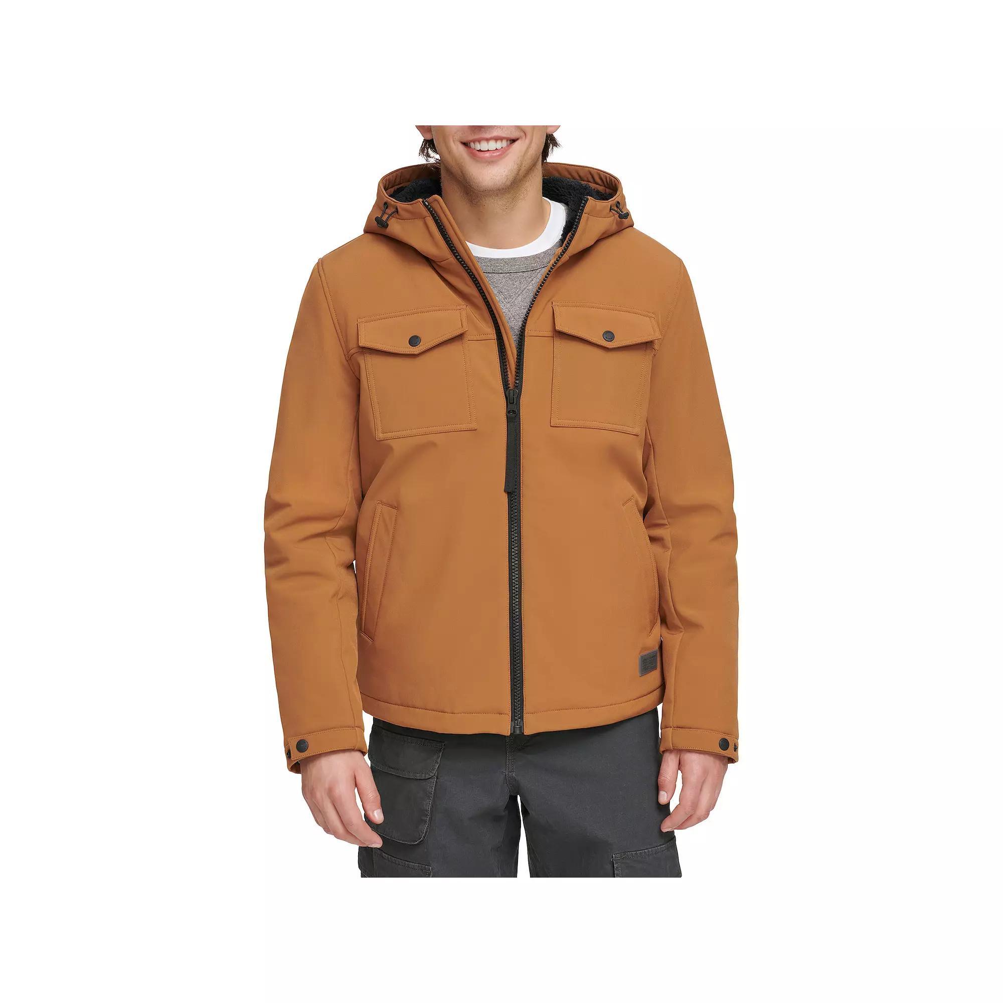 Big & Tall Levi's® Sherpa-Lined Hooded Softshell Utility Jacket, Men's,  Product Image