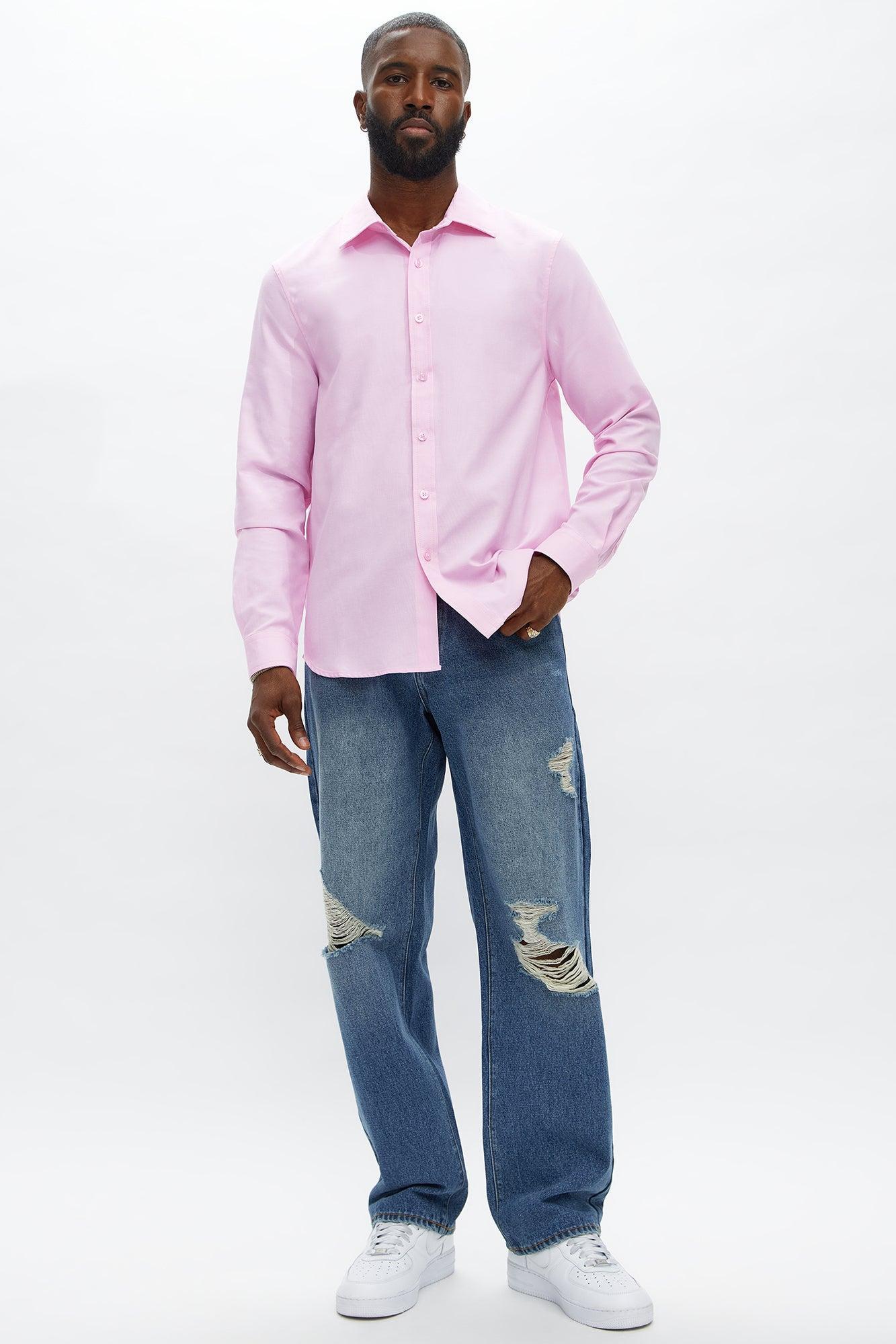 Oxford Long Sleeve Shirt - Pink Product Image