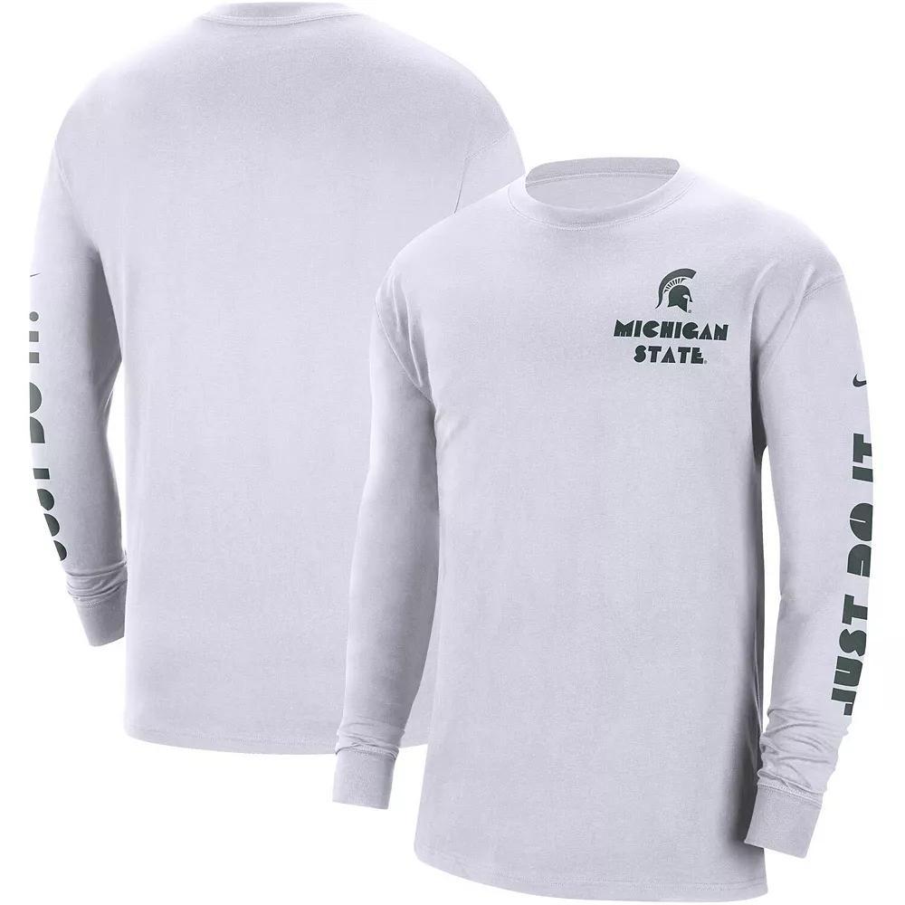 Men's Nike White Michigan State Spartans Heritage Max 90 Long Sleeve T-Shirt, Size: Medium Product Image