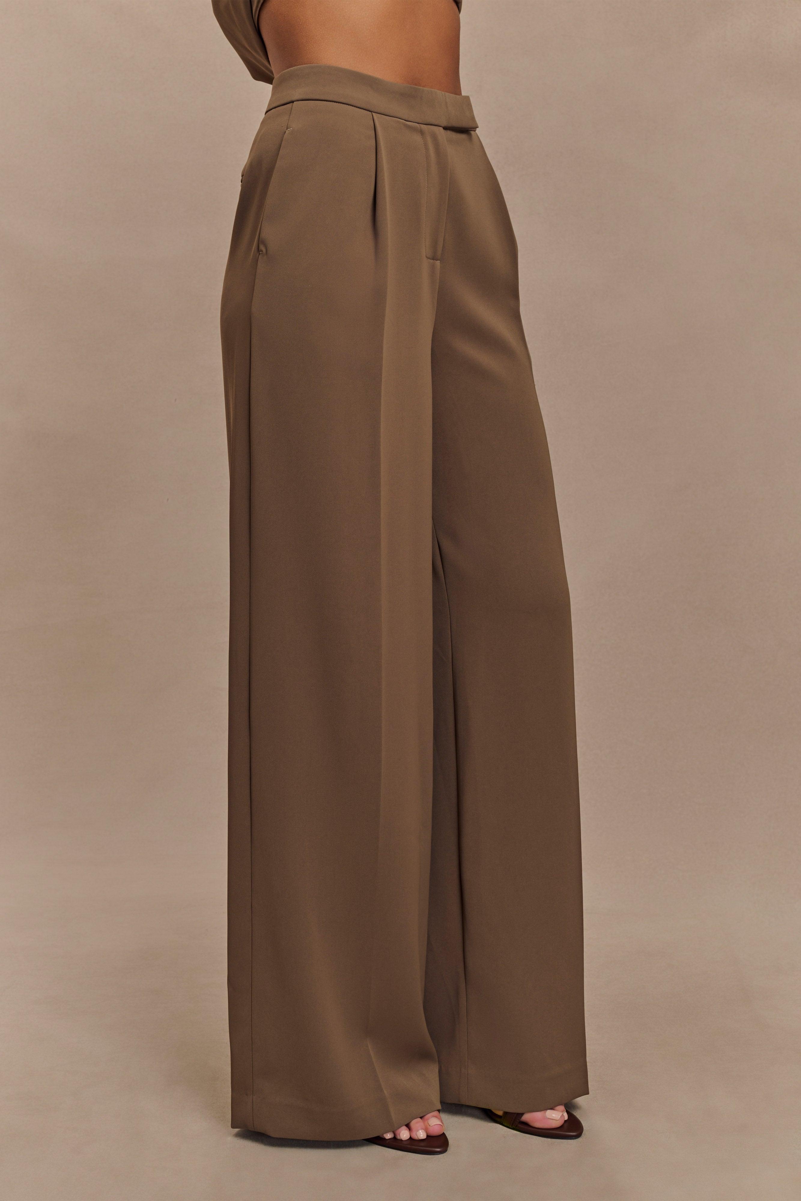 Faith Suiting Wide Leg Pant - Cacao Brown Product Image