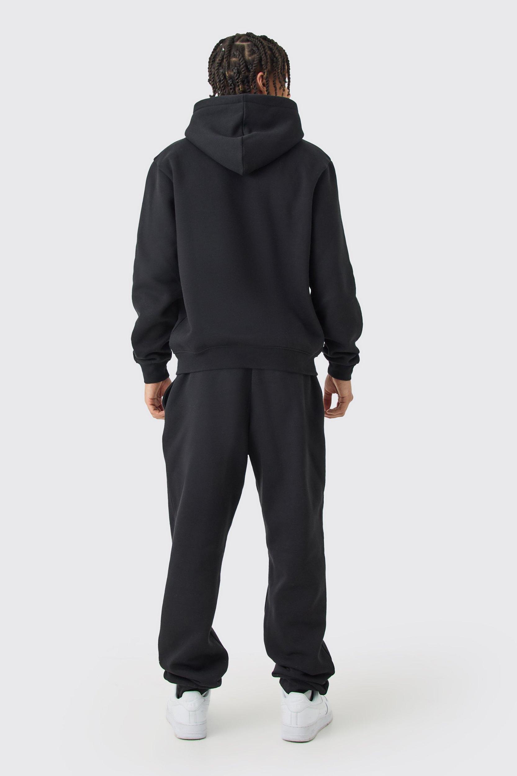 Regular Fit Man Basic Hooded Tracksuit | boohooMAN USA Product Image