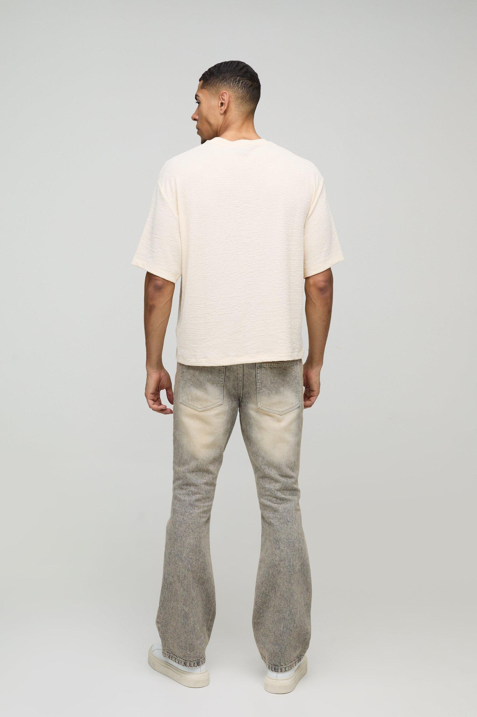 Oversized Boxy Textured T-Shirt | boohooMAN USA Product Image