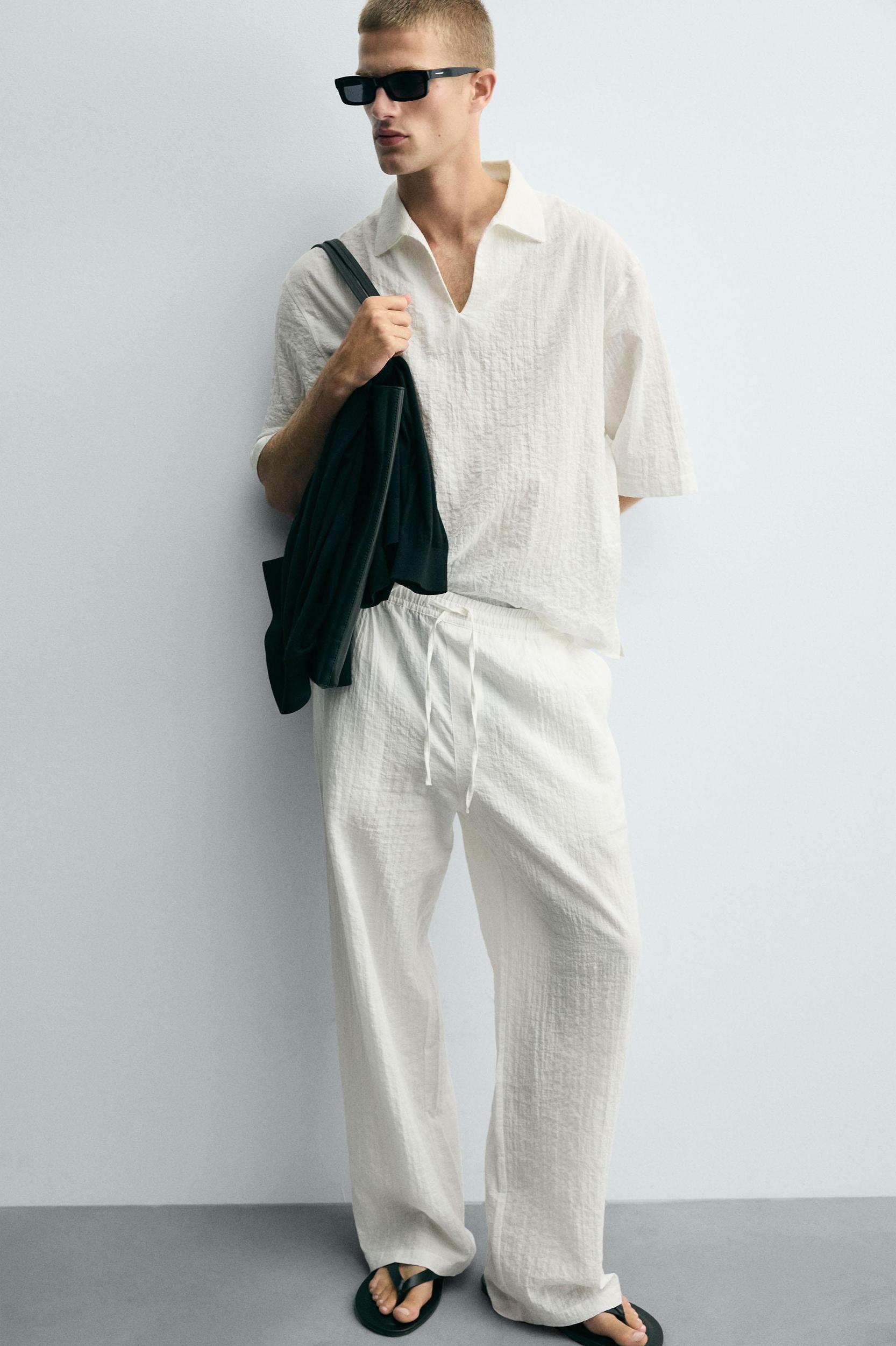 TEXTURED RELAXED FIT PANTS Product Image
