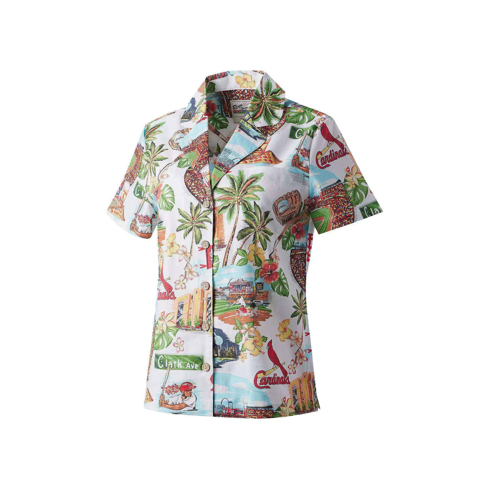 Women's Reyn Spooner White St. Louis Cardinals Scenic Button-Up Shirt, Size: Medium Product Image