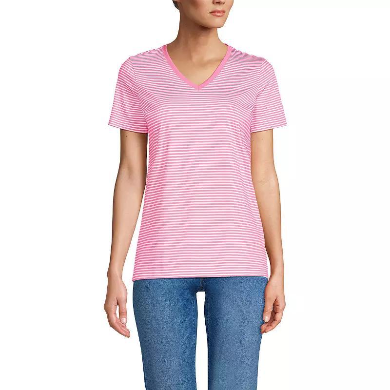 Petite Lands' End Relaxed-Fit Supima Cotton V-Neck Tee, Women's,  Product Image
