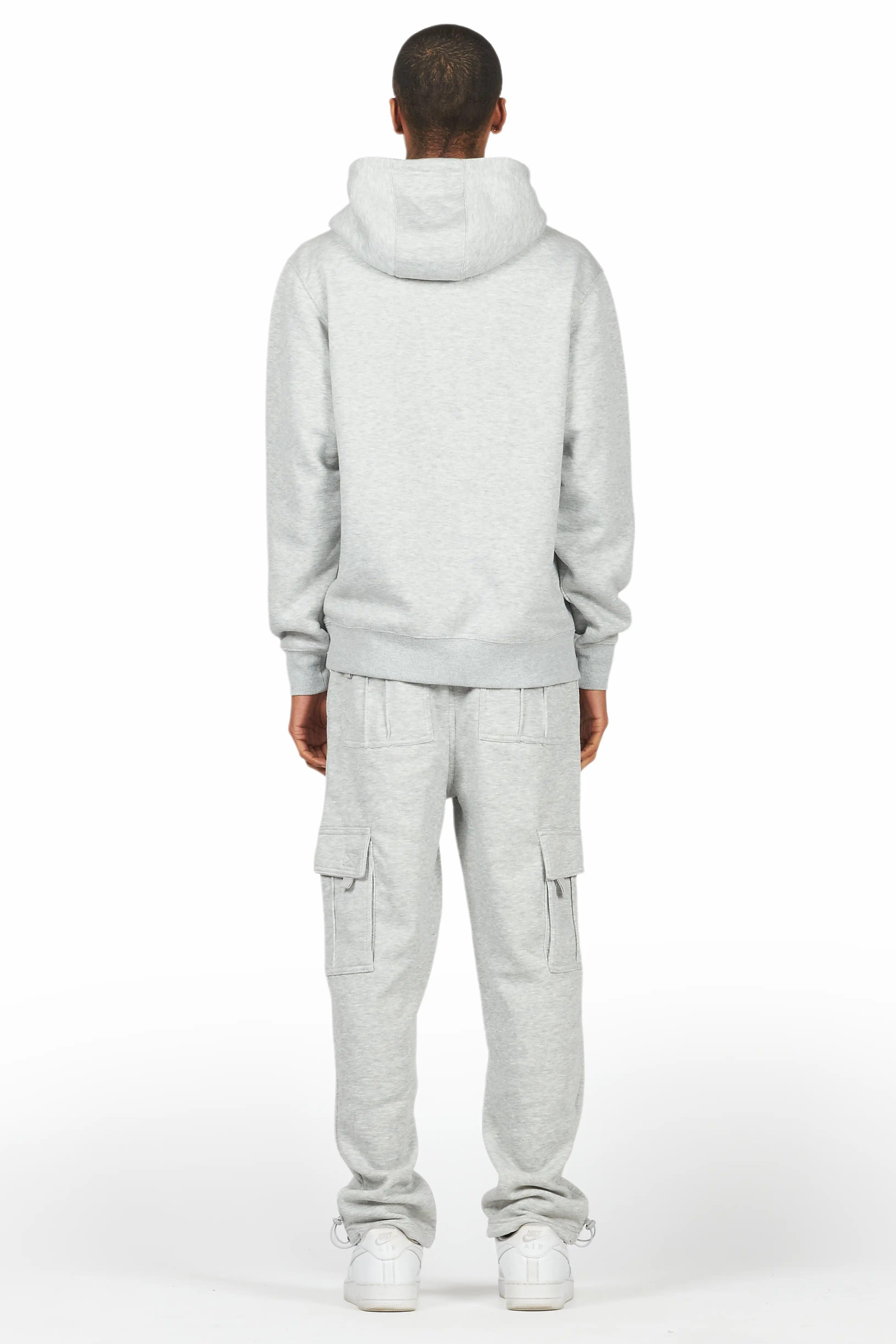 Raffer Heather Grey Hoodie/Cargo Sweat Pant Set Male Product Image