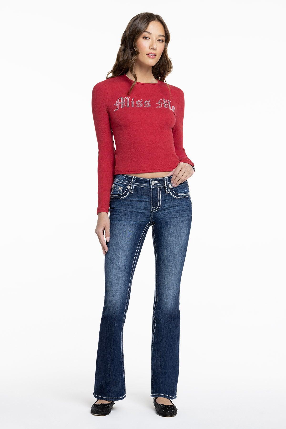 Classic Saddle Stitch Bootcut Jeans Product Image