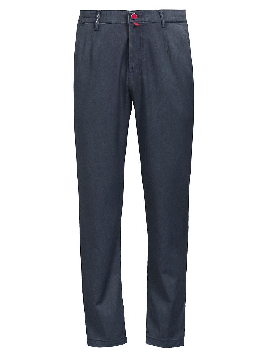 Mens Flat-Front Washed Wool Trousers Product Image