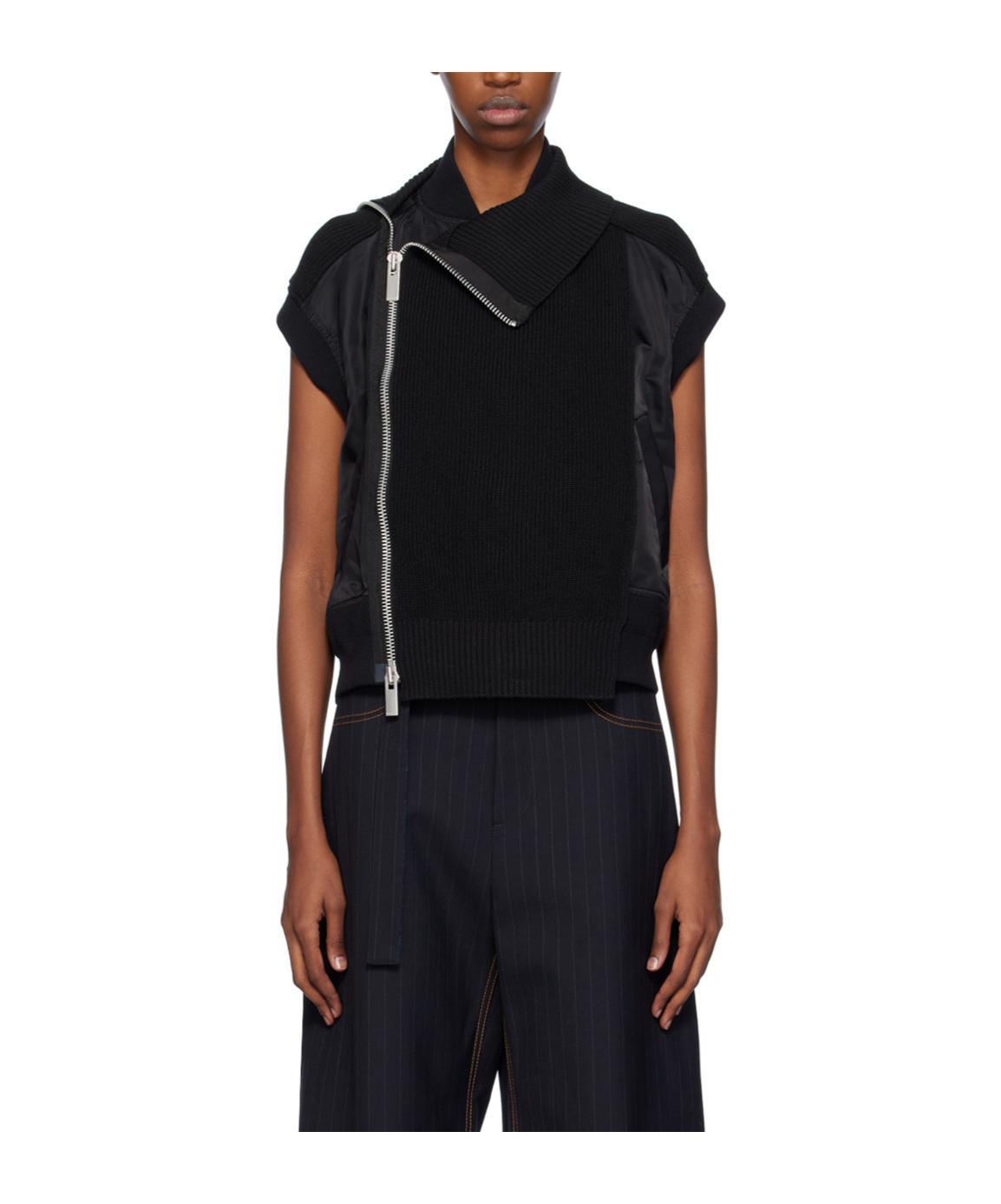 SACAI Black Paneled Vest In 001 Black Product Image