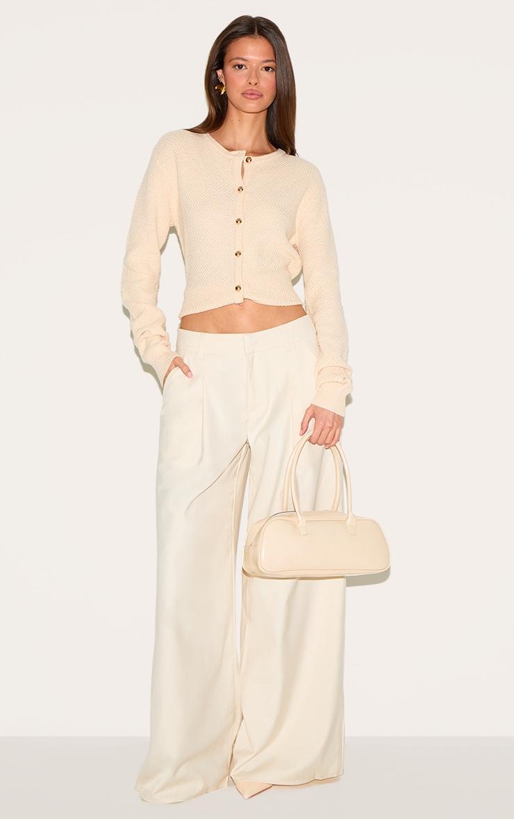 Cream Knitted Cardigan Product Image