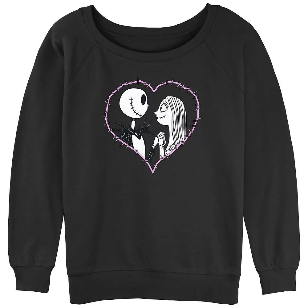 Disney's The Nightmare Before Christmas Jack And Sally Love Juniors' Graphic Slouchy Terry, Women's, Size: XL, Black Product Image